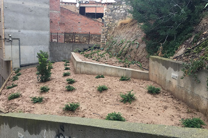  Finalizan las obras de construcción de una nueva zona verde en la Calle Arribas de Fraga