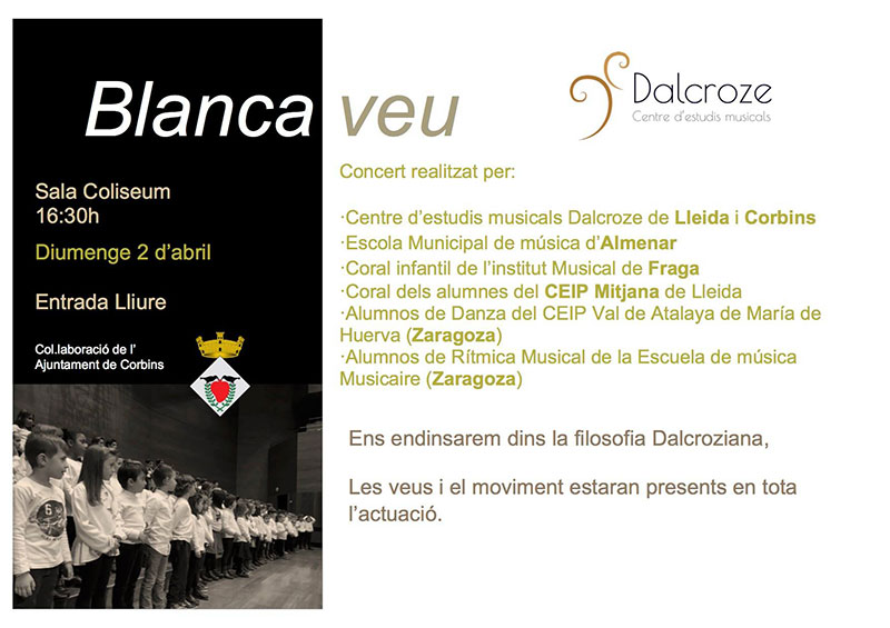 La Coral Infantil participa en el encuentro Blancaveu en Corbins